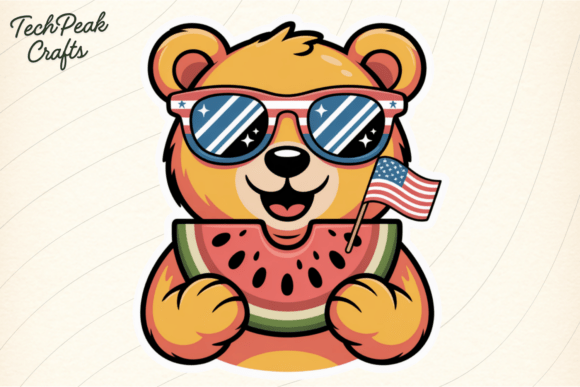 Download Patriotic Bear Watermelon Summer PNG - Premium Resources