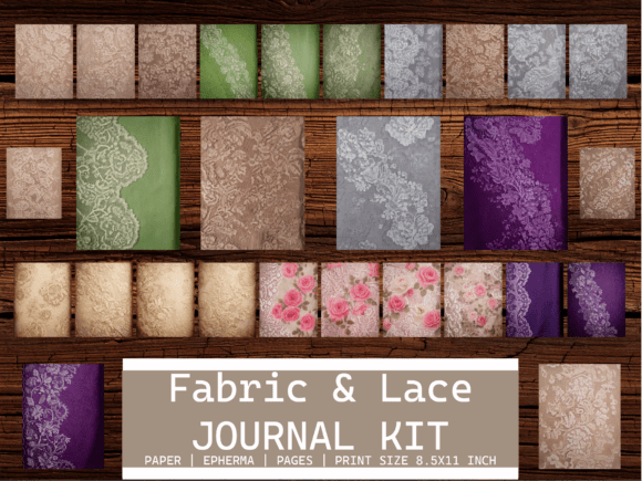 Download Fabric &amp; Lace Printable Junk Journal - Printable Collection