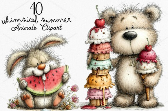 Download Whimsical Summer Animals Clipart Bundle - Premium Resources