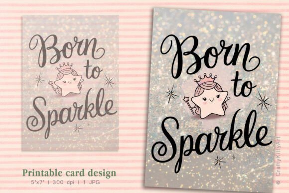 Download Born to Sparkle Printable Greeting Card - Printable Collection
